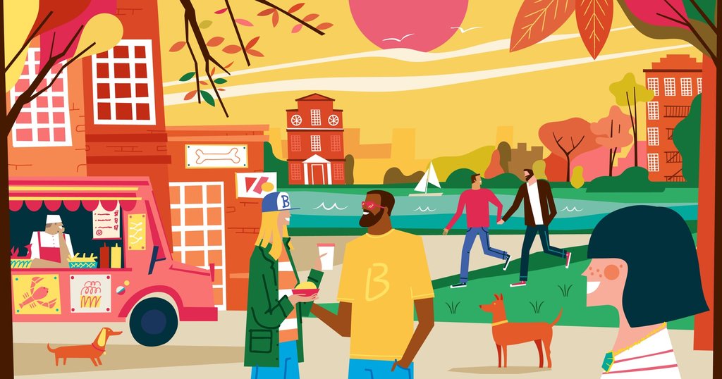 Illustration of Boston South End neighborhood