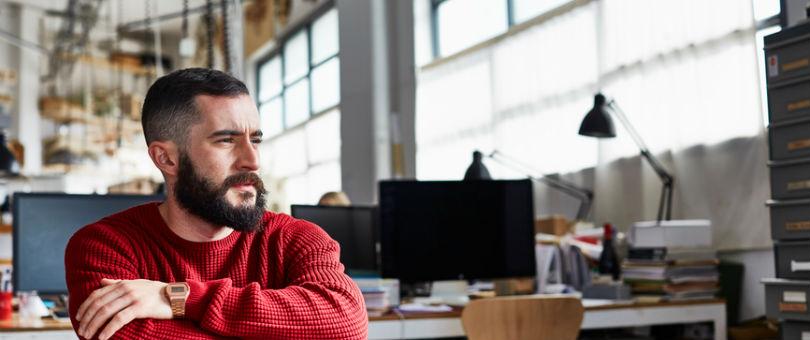 man thinking office