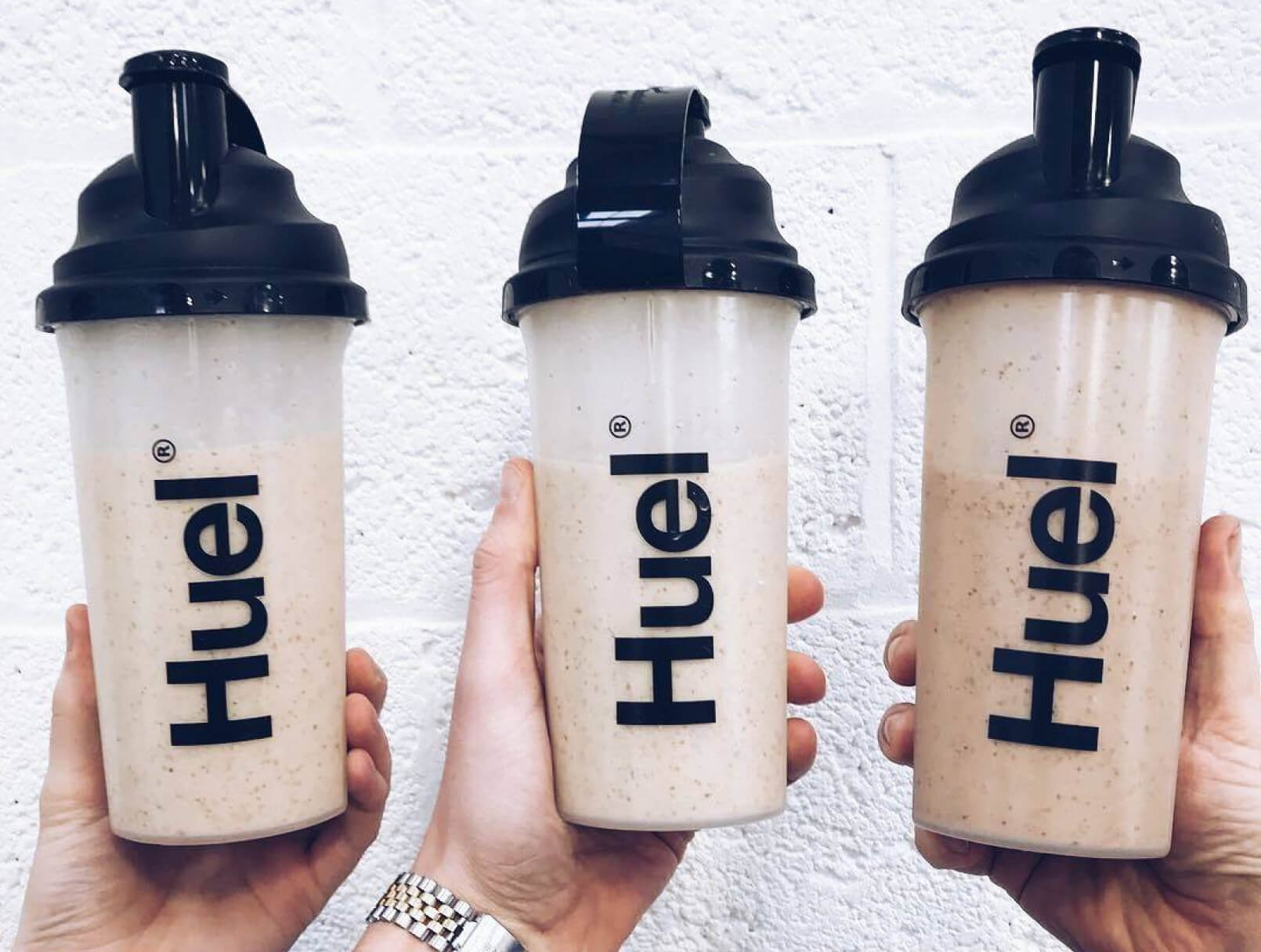 Ready to drink meals in Huel branded shakers