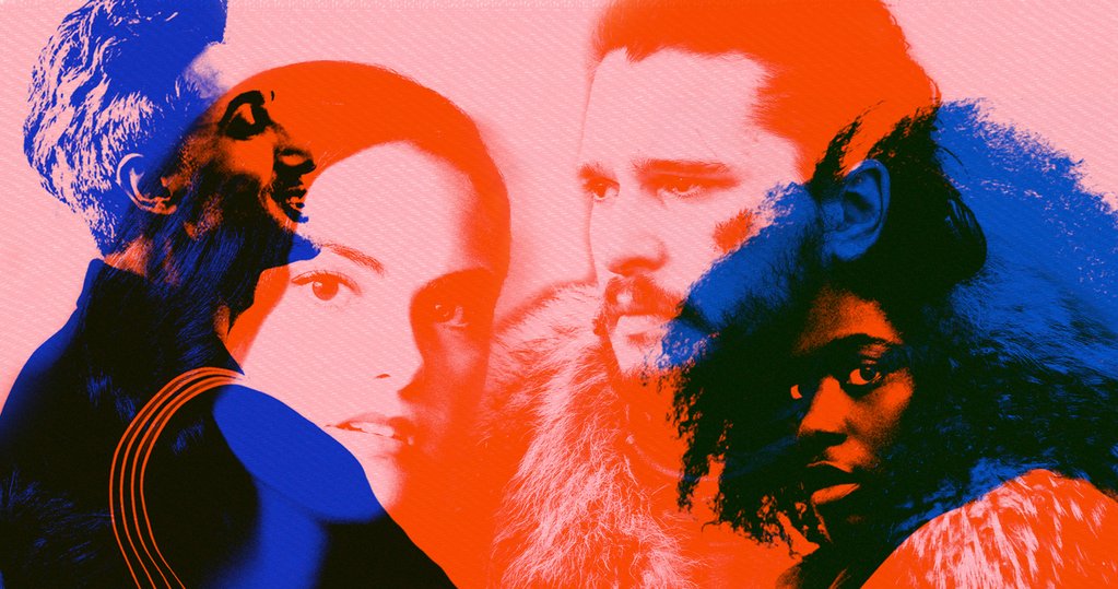 Collage of Veronica from Riverdale, Tan from Queer Eye, Scary Eyes from Orange Is The New Black and Jon Snow from Game Of Thrones