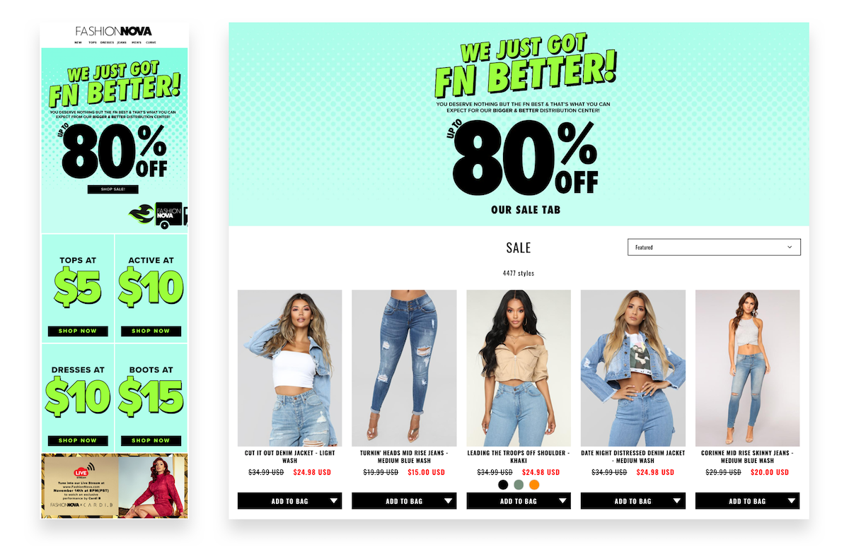 FashionNova flash sale