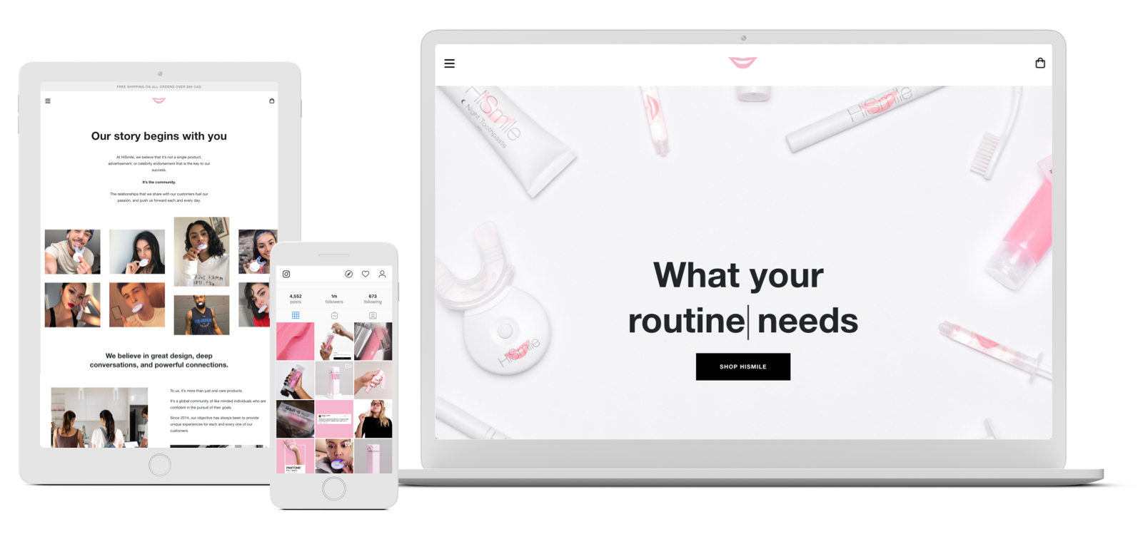 HiSmile’s responsive online store on Shopify Plus